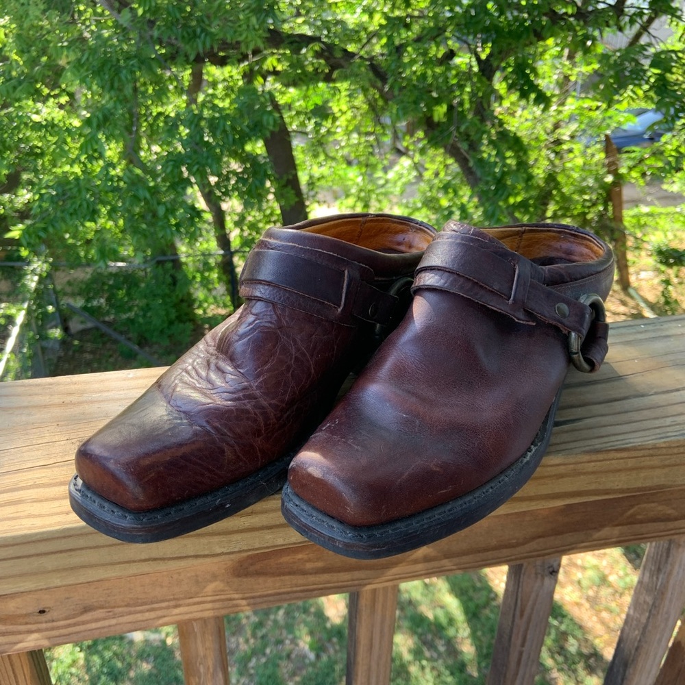 FRYE mule booties